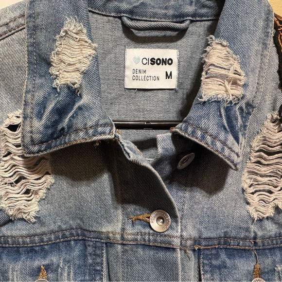 LSU Tigers Denim Jean Jacket Long Sleeve Button Down Gameday Women Sz M - Picture 5 of 14